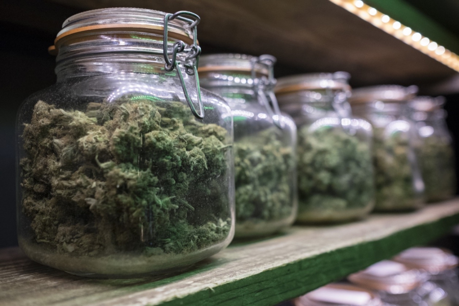 Jars of marijuana available at one of Barcelona's cannabis clubs. Jars of marijuana available at one of Barcelona's cannabis clubs.